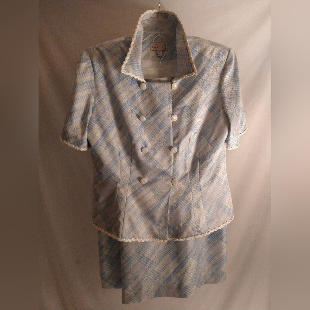 VINTAGE ADRIANNA PAPELL SILK JACKET & SKIRT SUIT 16 USA (NWT) [* NEVER WORN *]